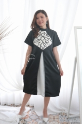 Mama Hamil Dress Hamil Menyusui Murah Terlaris Modern Kerah Sanghai Bordir Dress   DRO 911 2  large